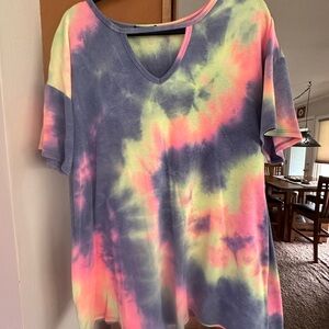 Tie-Dye V-Neck Women’s Top